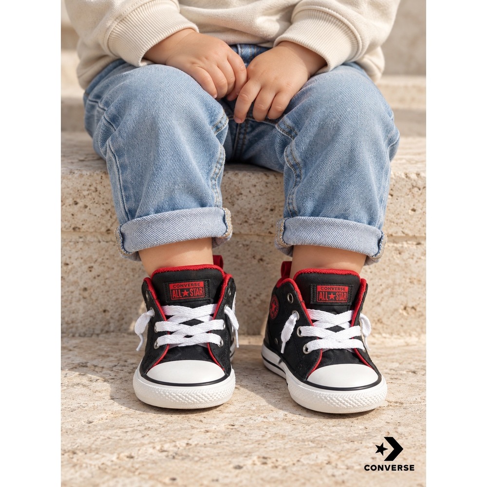 Converse Chuck Taylor All Star Axle Infant 5 Sneakers Black Red 763889F